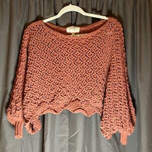 Cropped knitted sweater